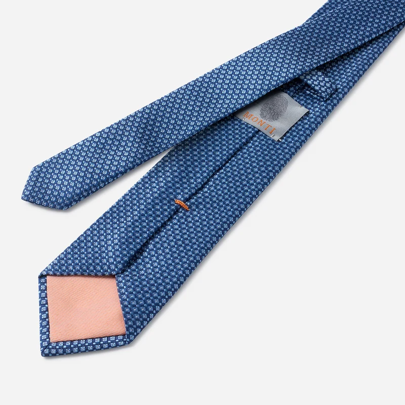 LIANO blue minimal – Seidenkrawatte mit Minimal-Dessin