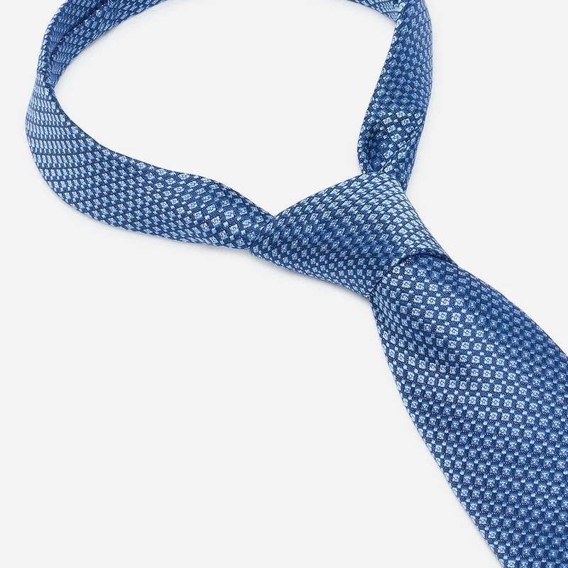 LIANO blue minimal – Seidenkrawatte mit Minimal-Dessin