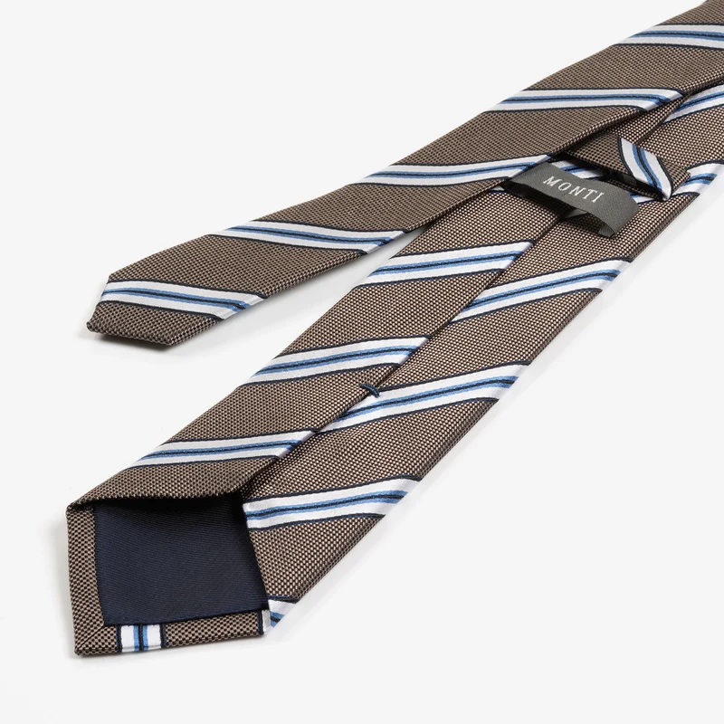 THOMA camel streifen – Seidenkrawatte mit Twill-Struktur
