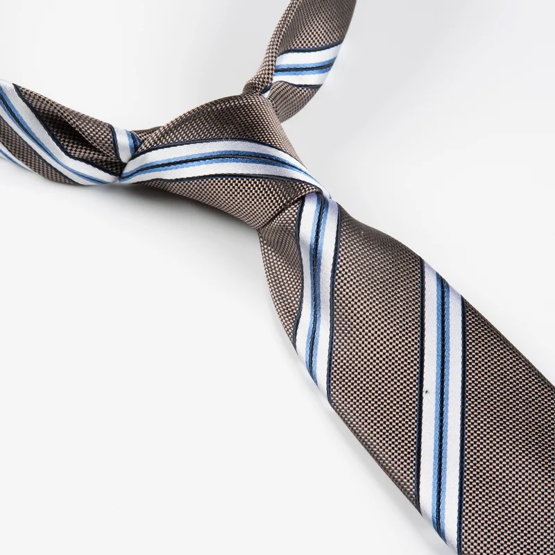 THOMA camel streifen – Seidenkrawatte mit Twill-Struktur