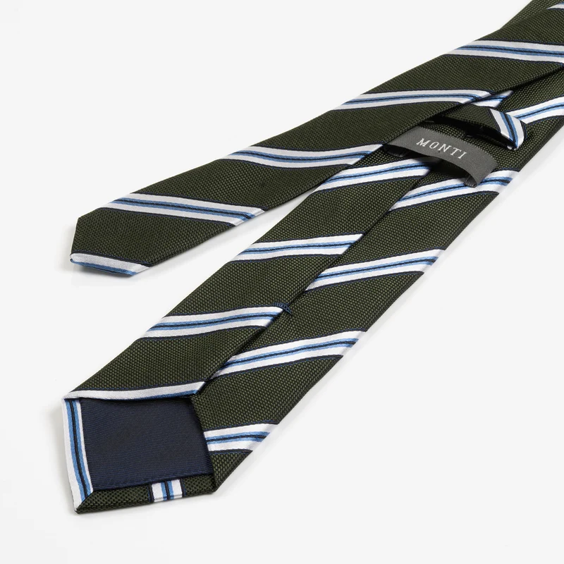 THOMA dark green streifen – Seidenkrawatte mit Twill-Struktur