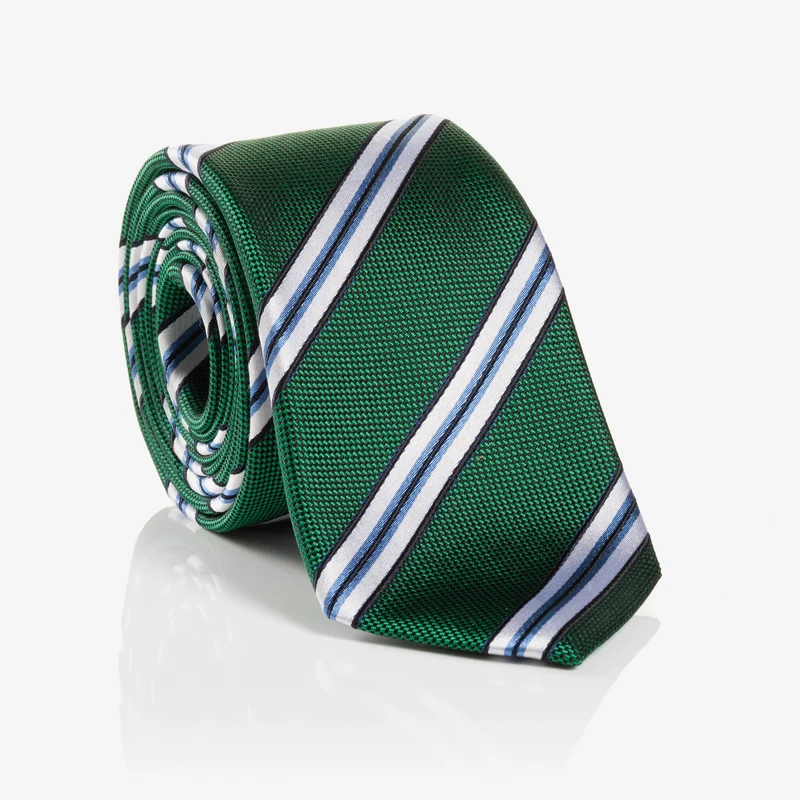 THOMA green streifen – Seidenkrawatte mit Twill-Struktur