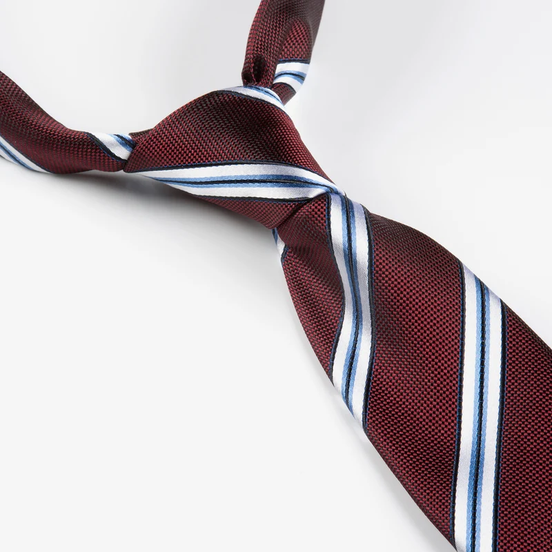 THOMA bordeaux streifen – Seidenkrawatte mit Twill-Struktur