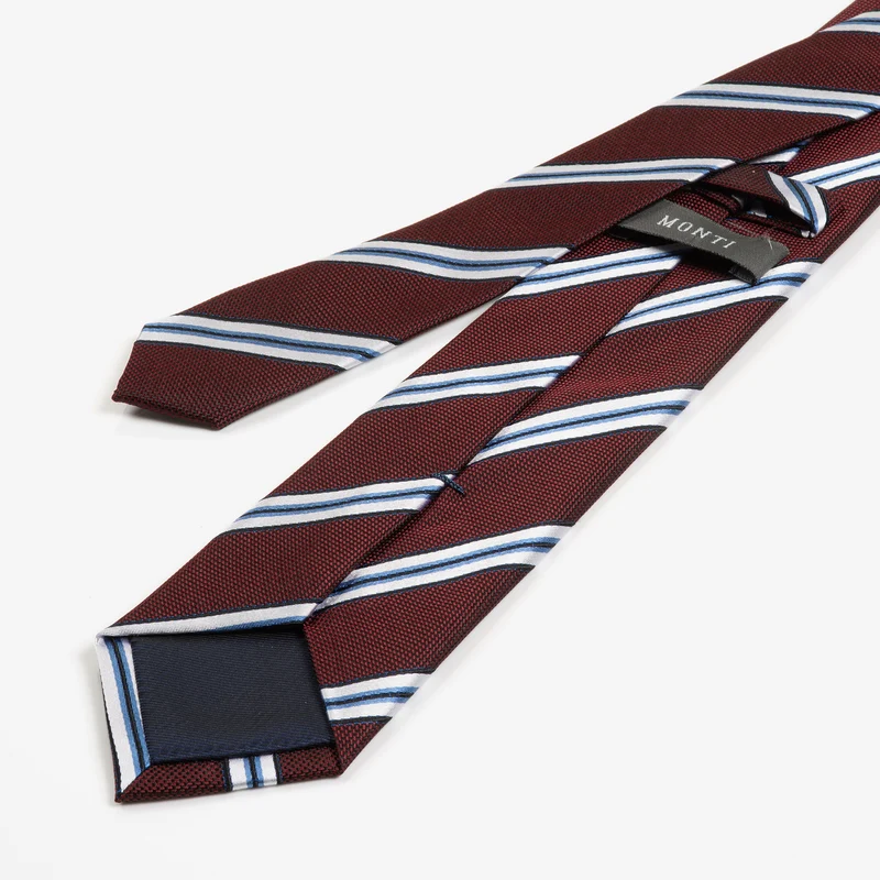 THOMA bordeaux streifen – Seidenkrawatte mit Twill-Struktur