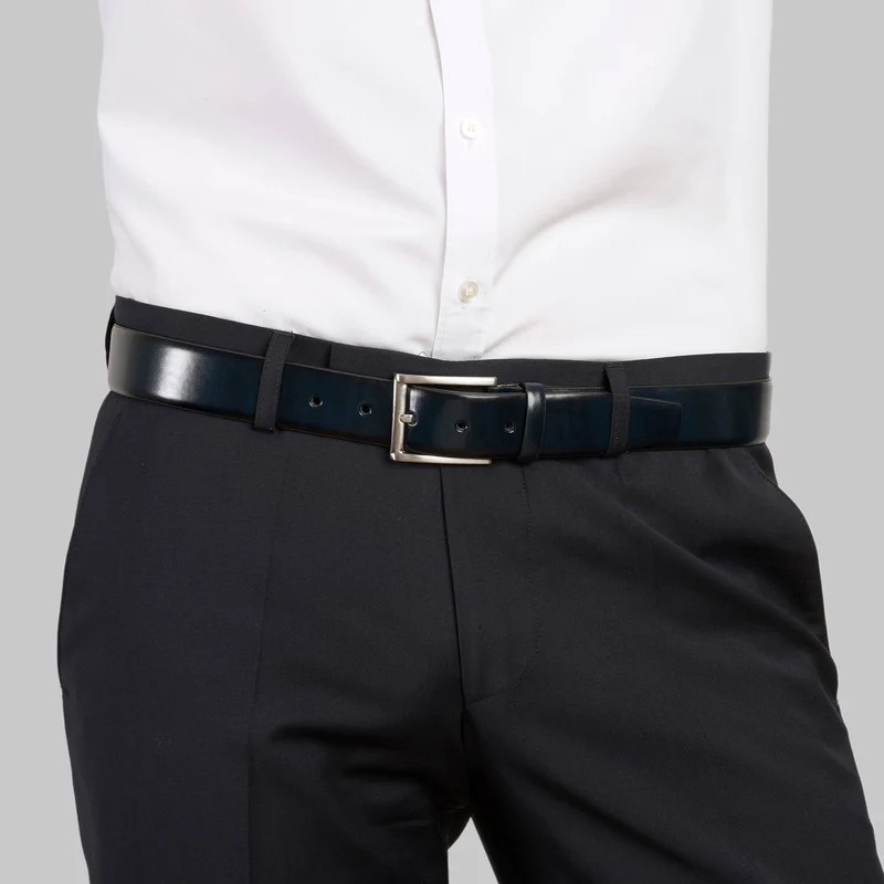 LONDON navy uni – Herren-Anzuggürtel 3,5 cm