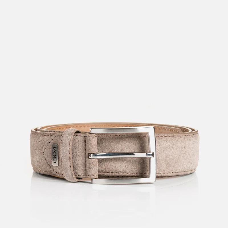 MONTREAL taupe uni – Veloursledergürtel Herren 3,5 cm