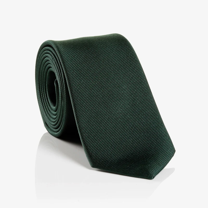 RAUL dark green uni – Seidenkrawatte mit Twill-Struktur