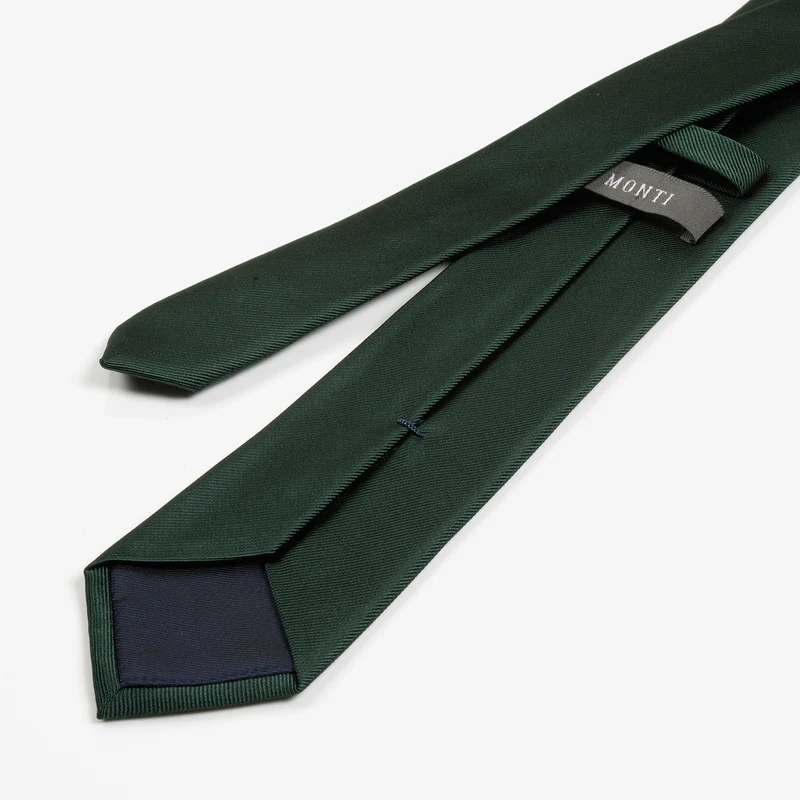 RAUL dark green uni – Seidenkrawatte mit Twill-Struktur