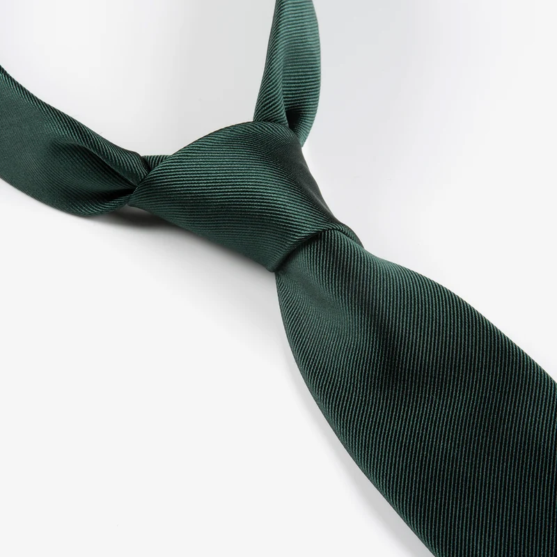 RAUL dark green uni – Seidenkrawatte mit Twill-Struktur