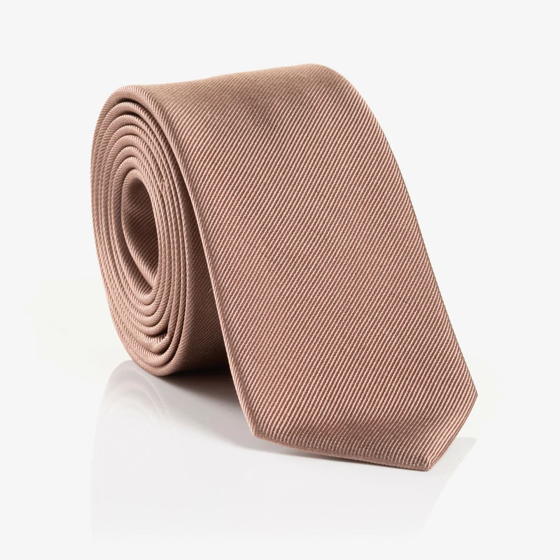RAUL camel uni – Seidenkrawatte mit Twill-Struktur