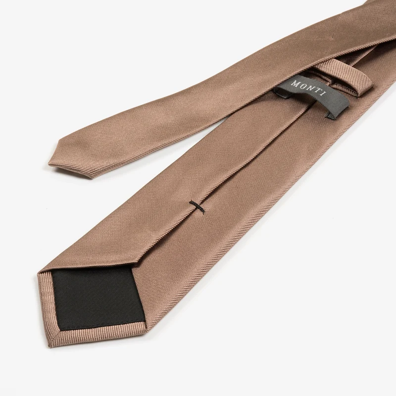 RAUL camel uni – Seidenkrawatte mit Twill-Struktur