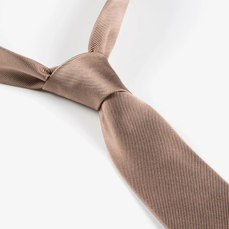 RAUL camel uni – Seidenkrawatte mit Twill-Struktur