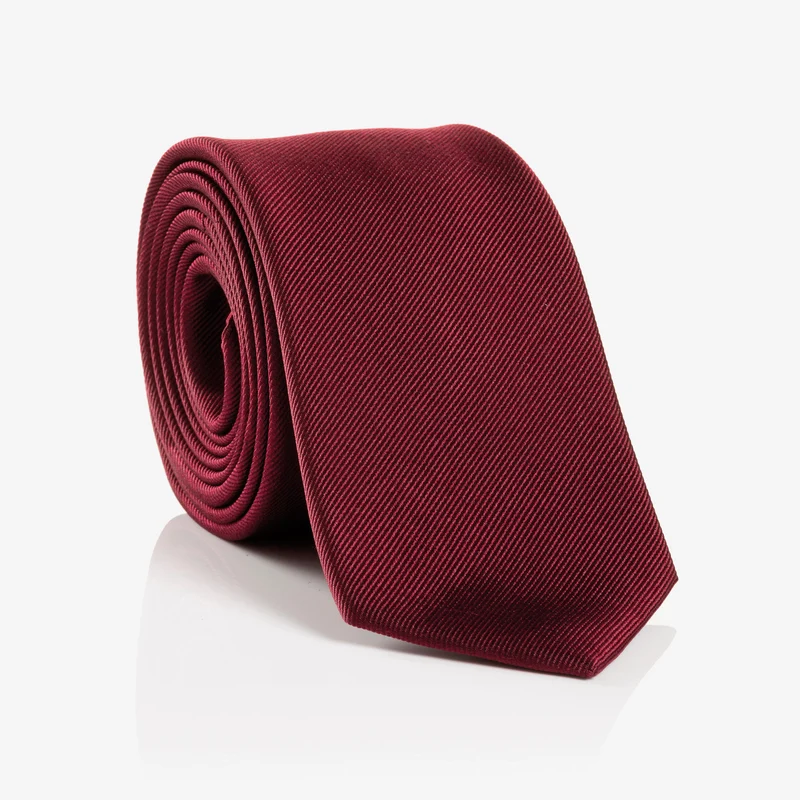 RAUL bordeaux uni – Seidenkrawatte mit Twill-Struktur