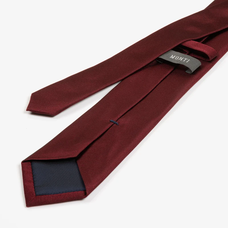 RAUL bordeaux uni – Seidenkrawatte mit Twill-Struktur