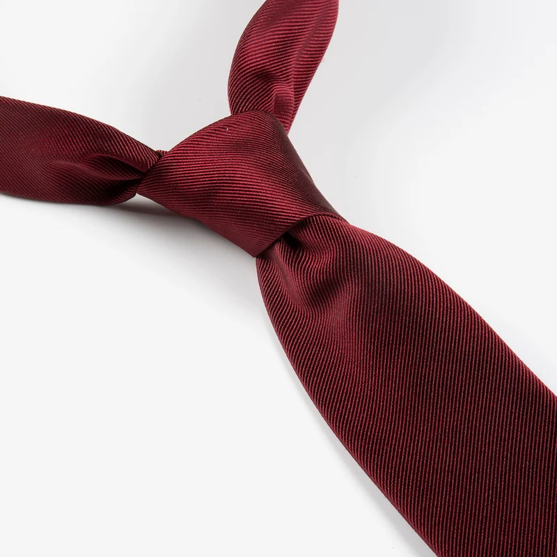 RAUL bordeaux uni – Seidenkrawatte mit Twill-Struktur