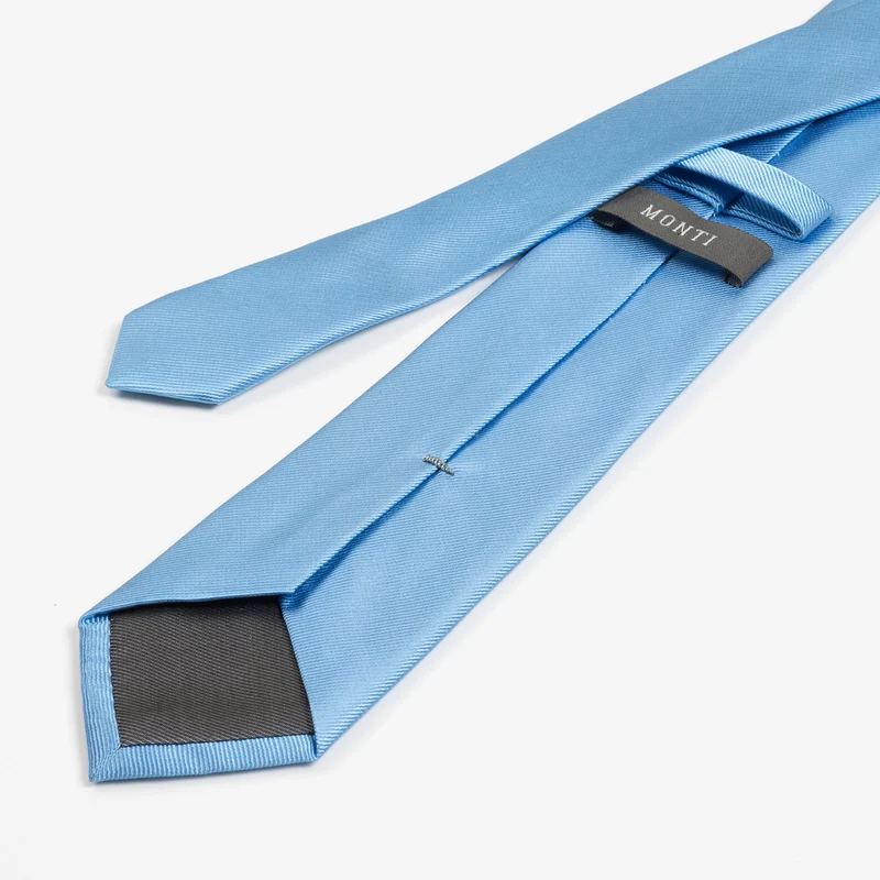 RAUL bleu uni – Seidenkrawatte mit Twill-Struktur