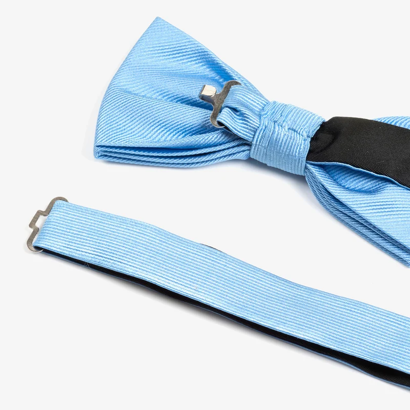 REMO bleu uni – Seidenfliege mit Twill-Struktur