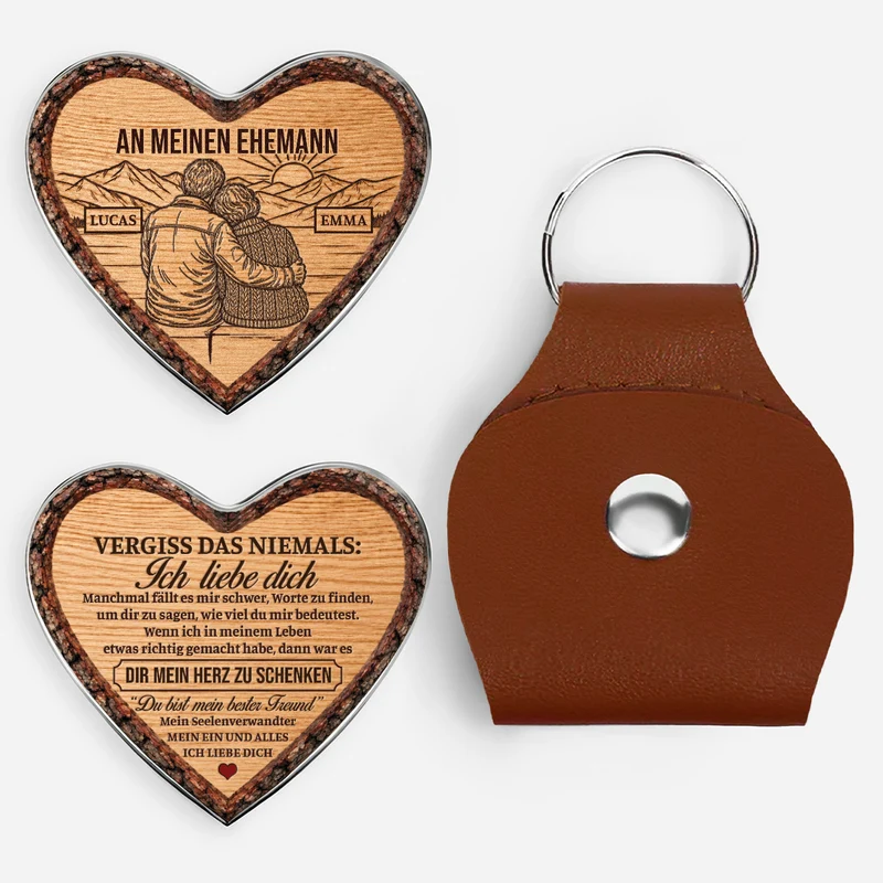 An Meinen Ehemann Vergiss Niemals Dass Ich Dich Liebe - Pocket Hug Schlüsselanhänger Personalisiert Paar