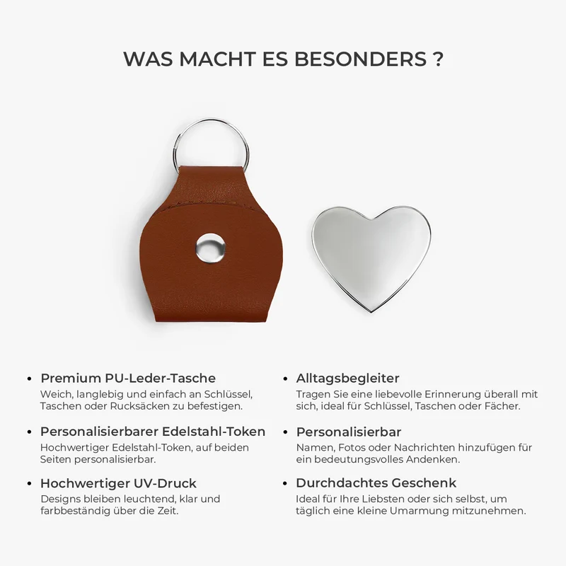Ich Trage Dich Bei Mir Bis Wir Uns Wiedersehen - Personalisierte Trauergeschenk | Herz Pocket Hug Schlüsselanhänger Foto Papa Mama