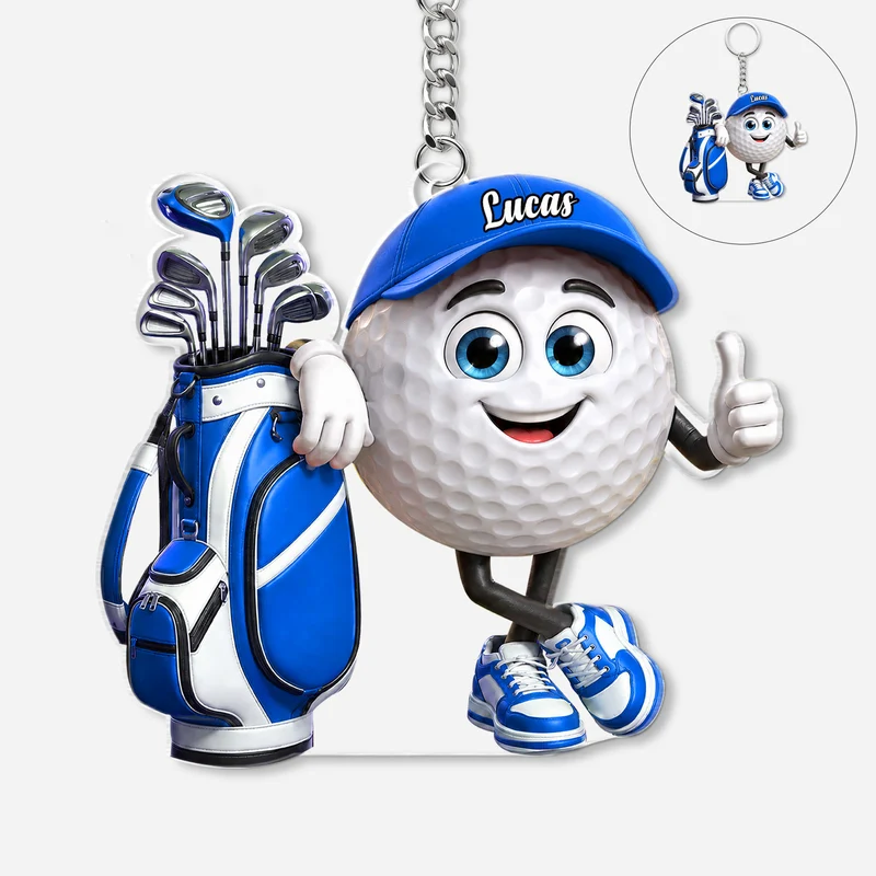[3D-Optik] Golf - Personalisiertes Geschenk | Acryl Schlüsselanhänger Männer Frauen