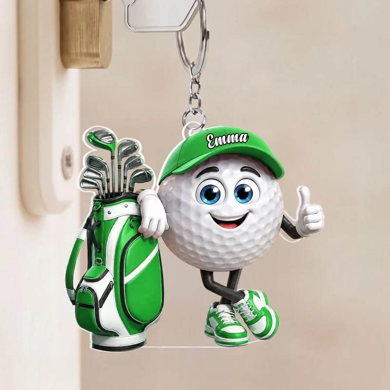 [3D-Optik] Golf - Personalisiertes Geschenk | Acryl Schlüsselanhänger Männer Frauen