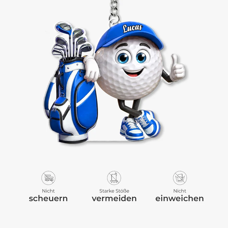 [3D-Optik] Golf - Personalisiertes Geschenk | Acryl Schlüsselanhänger Männer Frauen