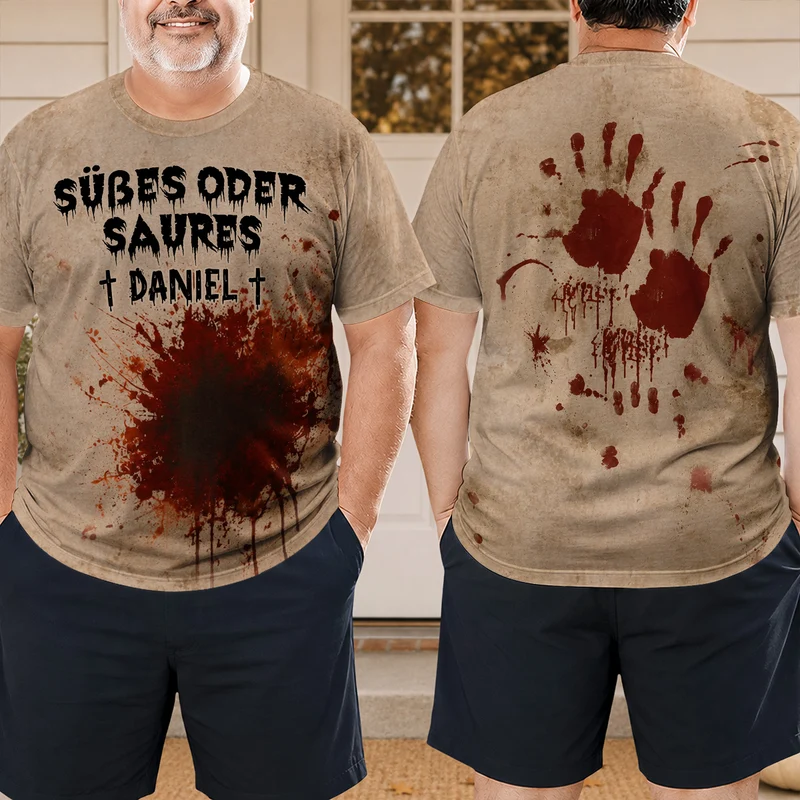 Süßes Oder Saures - Personalisiertes Geschenk | All Over Print T Shirt Halloween