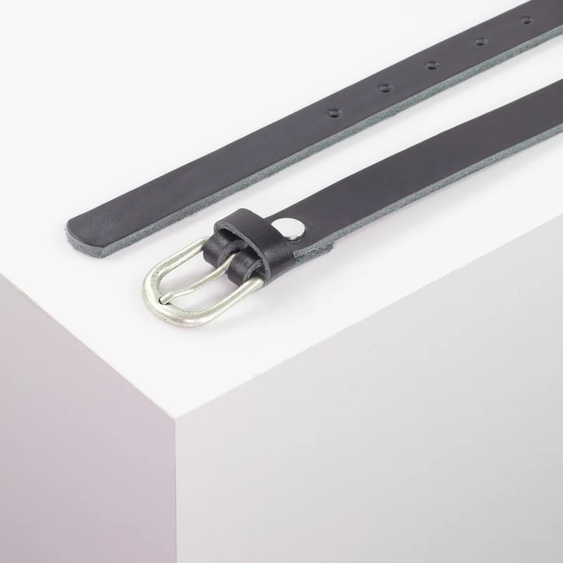 Ledergürtel 2cm mit Schnalle Luzern silber
