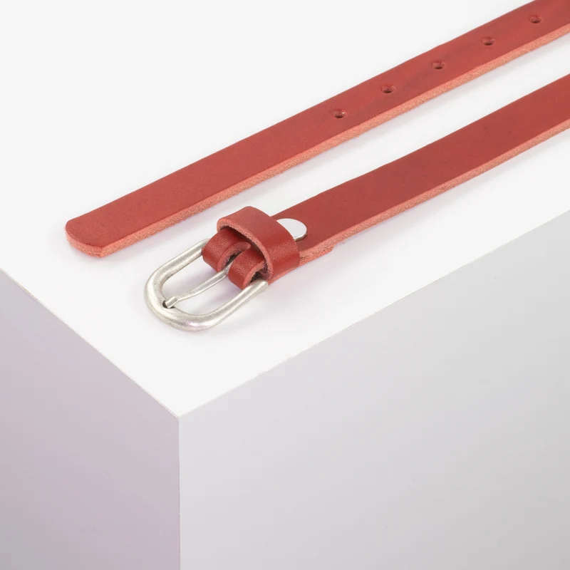 Ledergürtel 2cm mit Schnalle Luzern silber