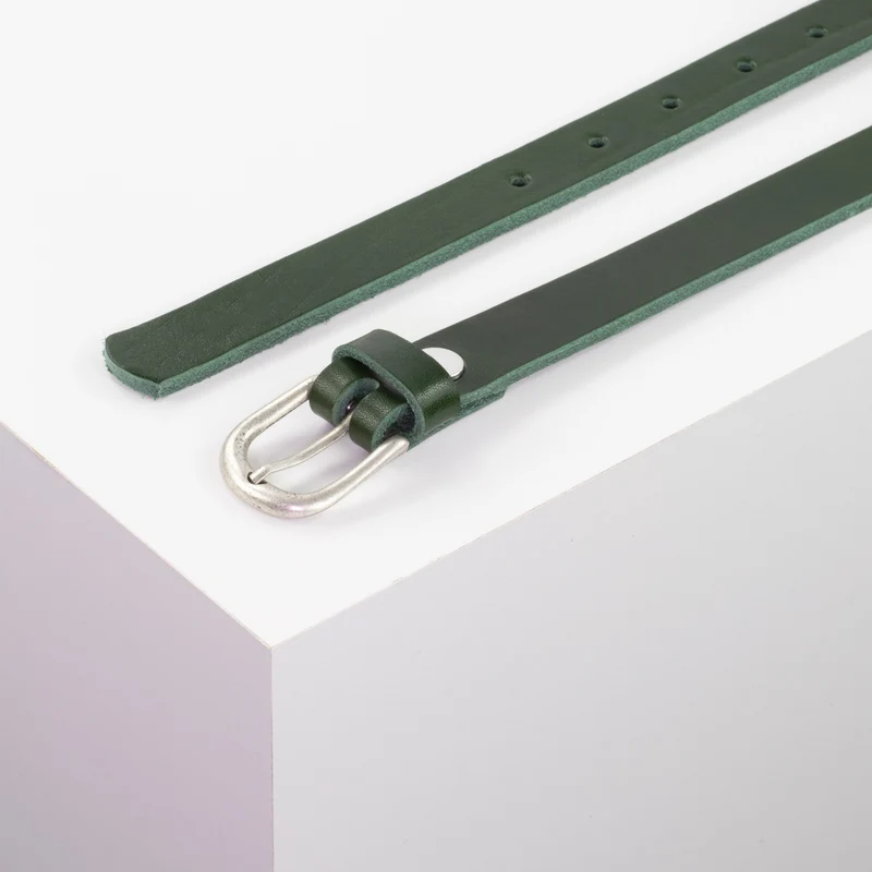 Ledergürtel 2cm mit Schnalle Luzern silber