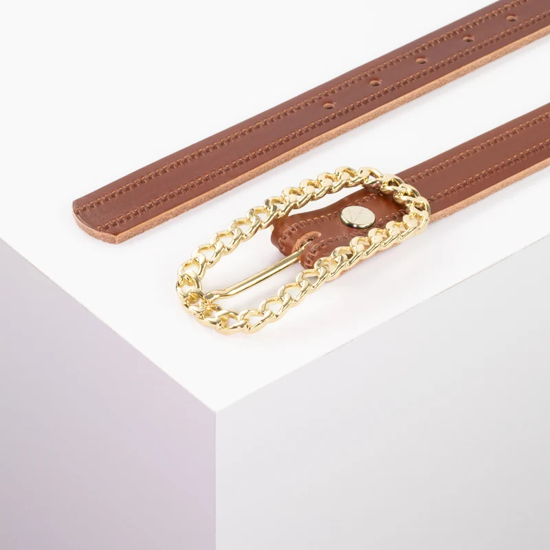 Ledergürtel 2,5cm mit Schnalle Venedig