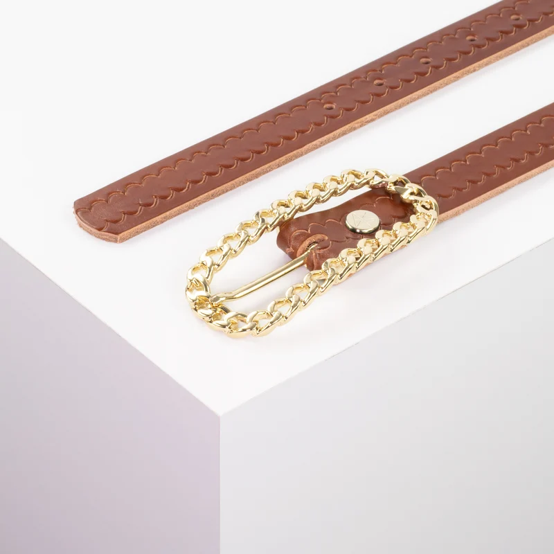 Ledergürtel 2,5cm mit Schnalle Venedig