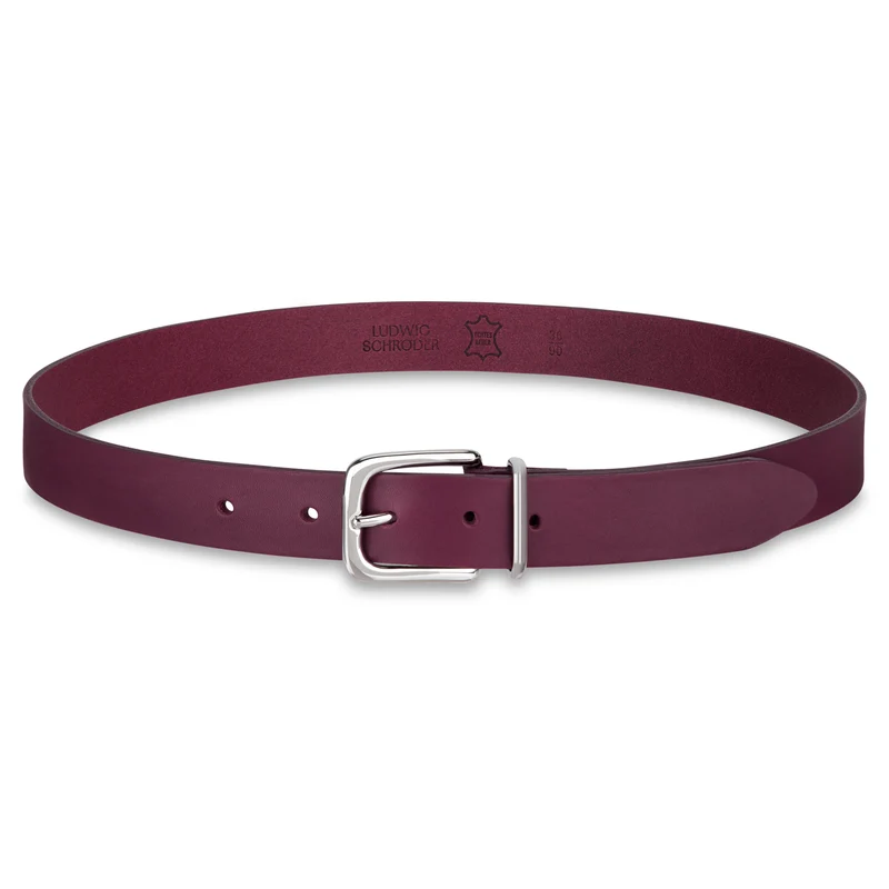 Eleganter 3cm Damengürtel „Alexandra" in Lila – Schmaler Gürtel mit Silberschnalle und Schlaufe