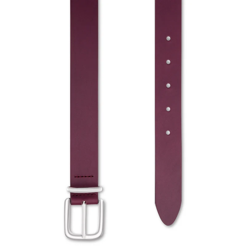 Eleganter 3cm Damengürtel „Alexandra" in Lila – Schmaler Gürtel mit Silberschnalle und Schlaufe
