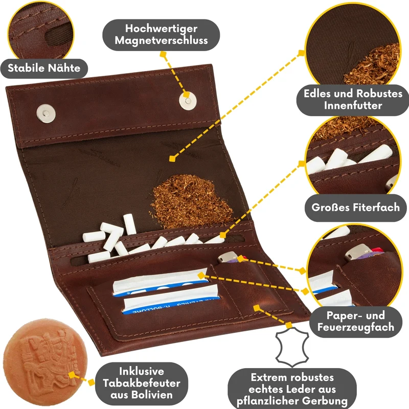 Leder-Tabaktasche Luz