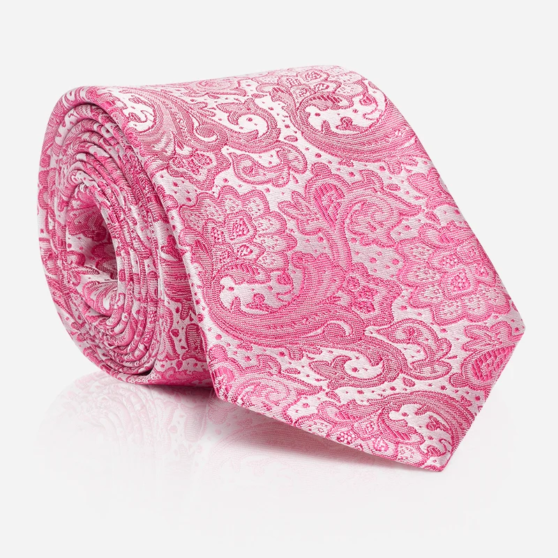 LELIO pink paisley – Seidenkrawatte im Paisley-Dessin