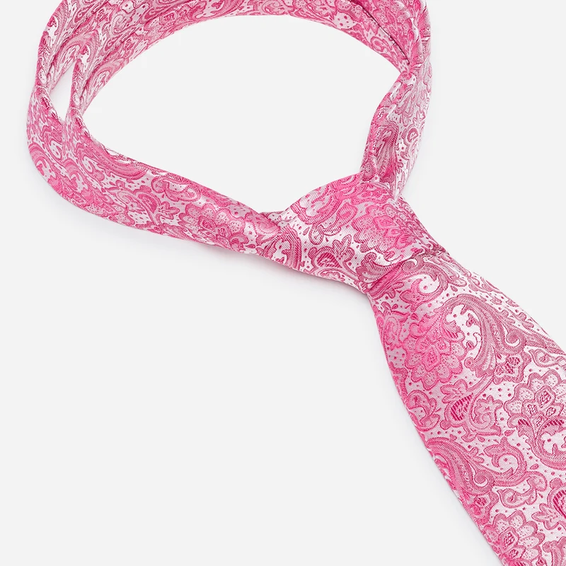 LELIO pink paisley – Seidenkrawatte im Paisley-Dessin