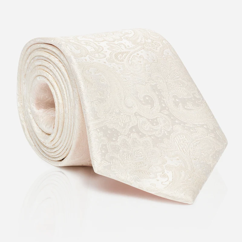 LELIO champagner paisley – Seidenkrawatte im Paisley-Dessin