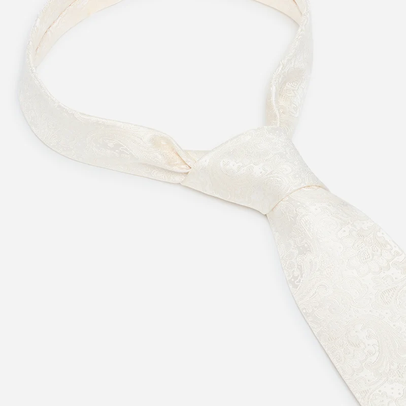 LELIO champagner paisley – Seidenkrawatte im Paisley-Dessin