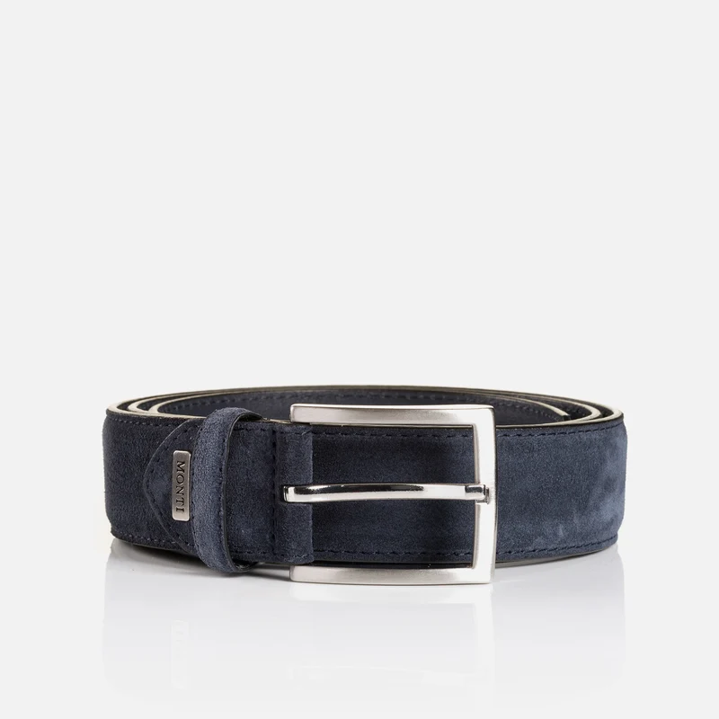 MONTREAL navy uni – Veloursledergürtel Herren 3,5 cm