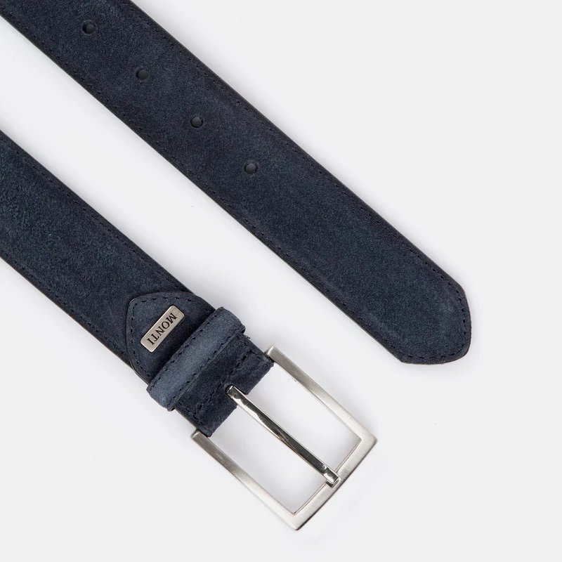 MONTREAL navy uni – Veloursledergürtel Herren 3,5 cm