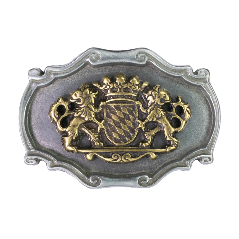 Gürtelschnalle 4cm Bayern Tracht bicolor