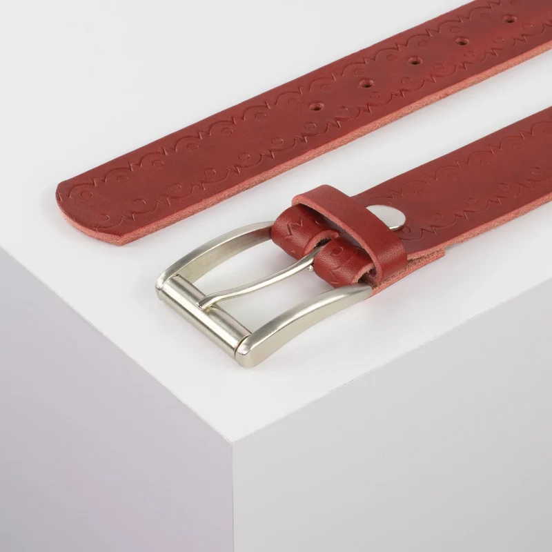 Ledergürtel 4cm mit Schnalle Amsterdam silber glänzend