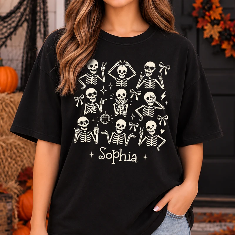 Halloween – Retro T-Shirt für Sie Personalisiert