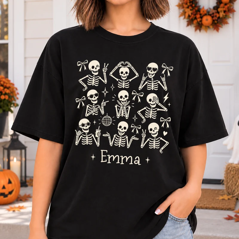 Halloween – Retro T-Shirt für Sie Personalisiert