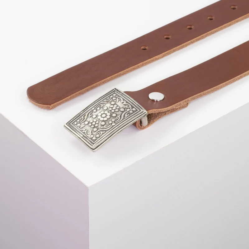 Ledergürtel 3cm mit Schnalle Kitzbühel silber