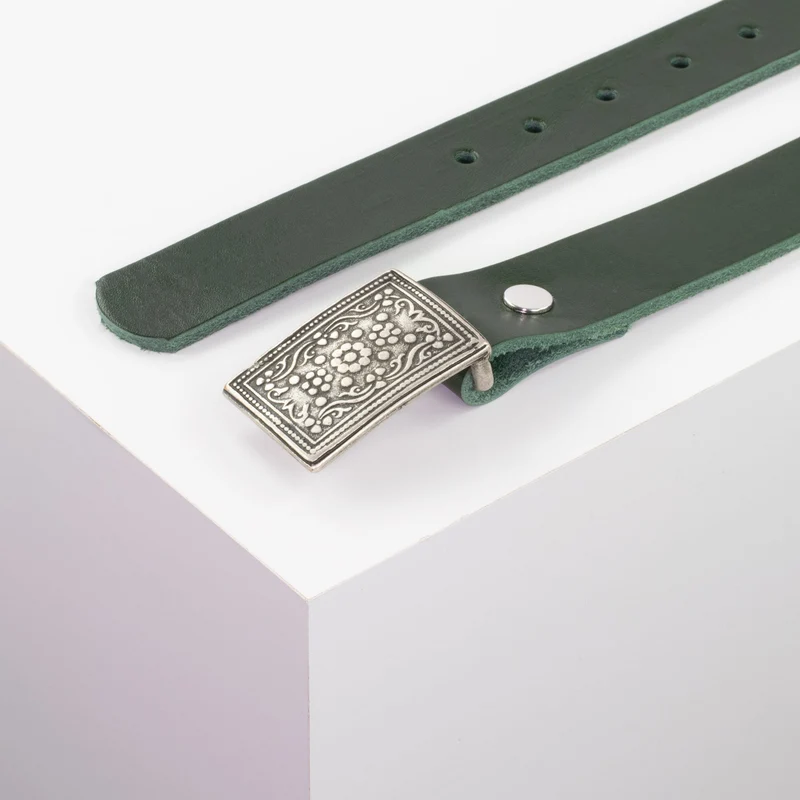 Ledergürtel 3cm mit Schnalle Kitzbühel silber