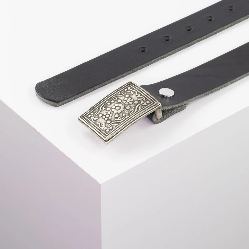 Ledergürtel 3cm mit Schnalle Kitzbühel silber