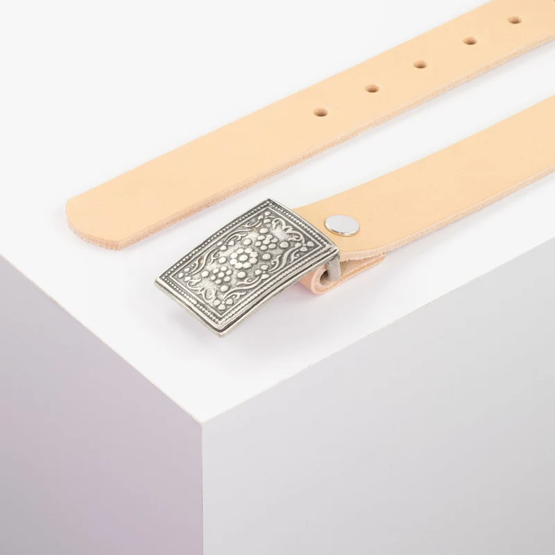Ledergürtel 3cm mit Schnalle Kitzbühel silber