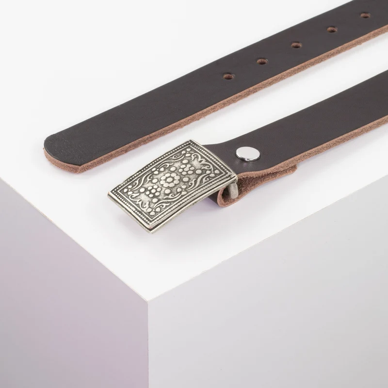 Ledergürtel 3cm mit Schnalle Kitzbühel silber